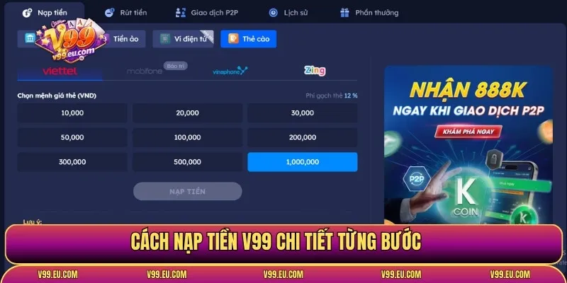 Nạp tiền V99 | Hướng dẫn đầy đủ, tránh lỗi cơ bản nhất - Va77
